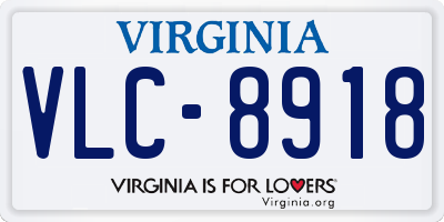 VA license plate VLC8918