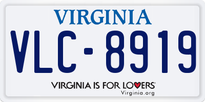 VA license plate VLC8919