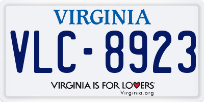 VA license plate VLC8923