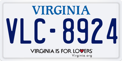 VA license plate VLC8924