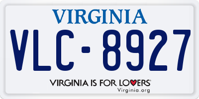 VA license plate VLC8927
