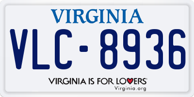 VA license plate VLC8936