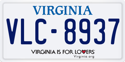 VA license plate VLC8937