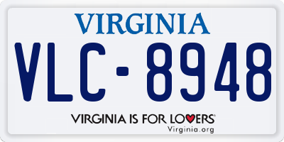 VA license plate VLC8948