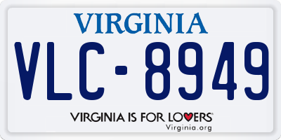 VA license plate VLC8949