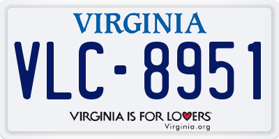 VA license plate VLC8951