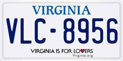 VA license plate VLC8956