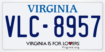 VA license plate VLC8957