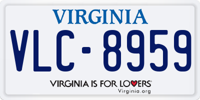 VA license plate VLC8959
