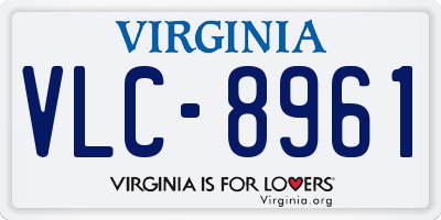 VA license plate VLC8961