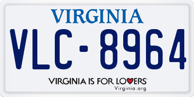 VA license plate VLC8964