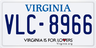 VA license plate VLC8966