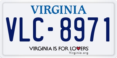 VA license plate VLC8971
