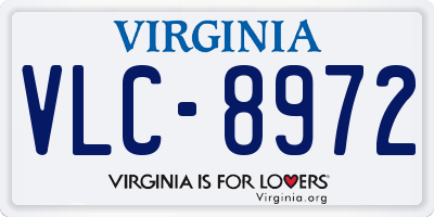 VA license plate VLC8972