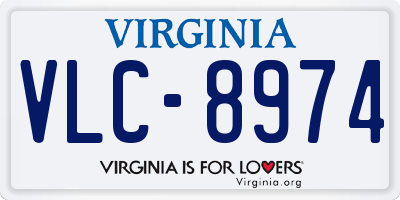 VA license plate VLC8974