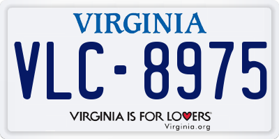 VA license plate VLC8975