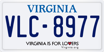 VA license plate VLC8977