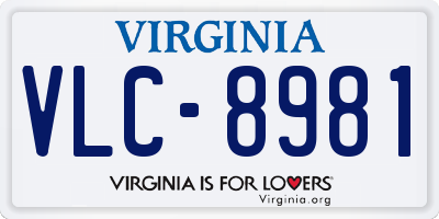 VA license plate VLC8981