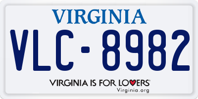 VA license plate VLC8982