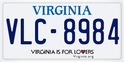 VA license plate VLC8984