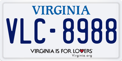 VA license plate VLC8988