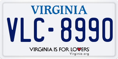 VA license plate VLC8990