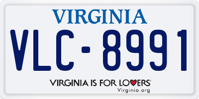 VA license plate VLC8991