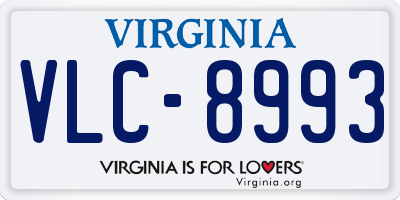 VA license plate VLC8993