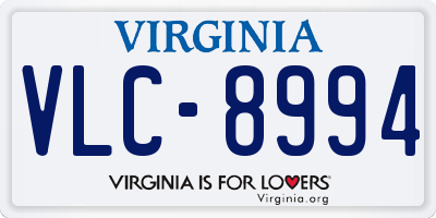 VA license plate VLC8994