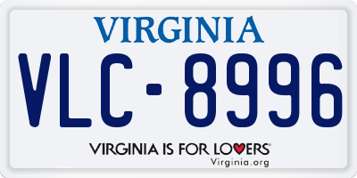 VA license plate VLC8996