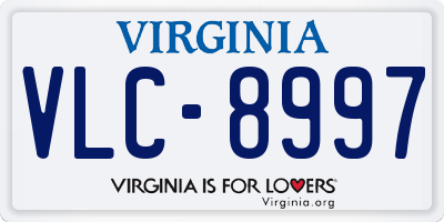 VA license plate VLC8997
