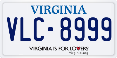 VA license plate VLC8999