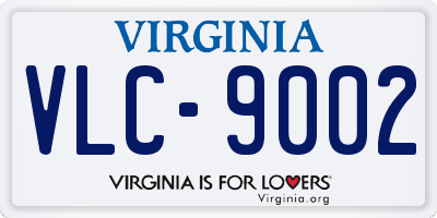 VA license plate VLC9002