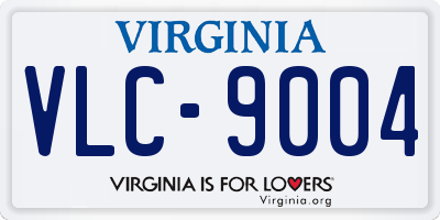 VA license plate VLC9004