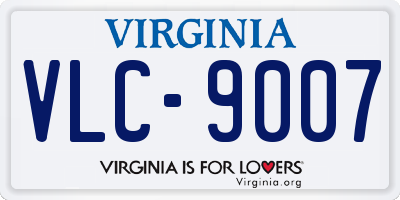VA license plate VLC9007
