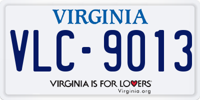 VA license plate VLC9013
