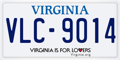 VA license plate VLC9014