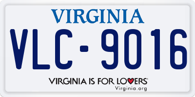 VA license plate VLC9016