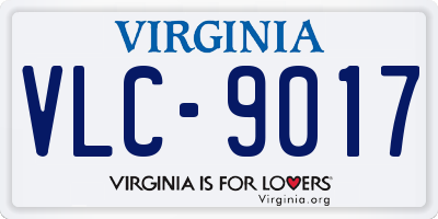 VA license plate VLC9017