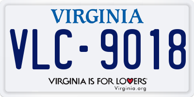 VA license plate VLC9018