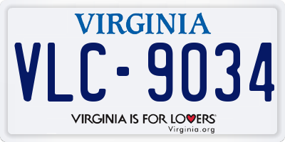 VA license plate VLC9034