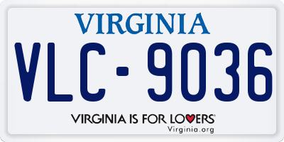 VA license plate VLC9036