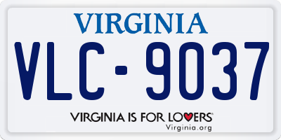 VA license plate VLC9037