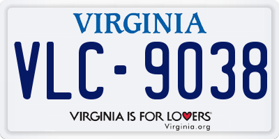 VA license plate VLC9038
