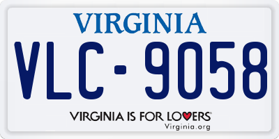VA license plate VLC9058