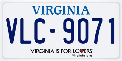 VA license plate VLC9071