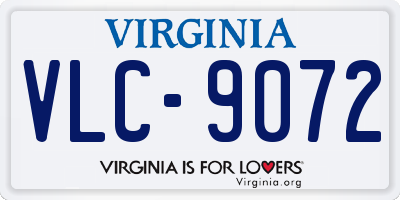 VA license plate VLC9072