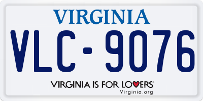 VA license plate VLC9076