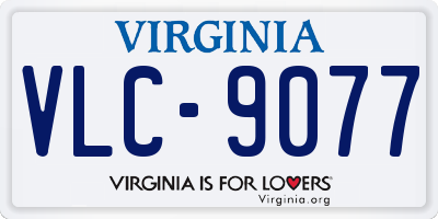 VA license plate VLC9077