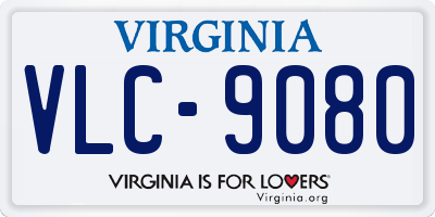 VA license plate VLC9080